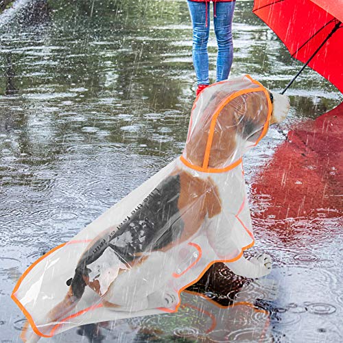 aqxreight Haustier Regenmantel mit Kapuze -Regenmantel für Hunde und Katzen mit Transparenter Orangenkante (L) von aqxreight