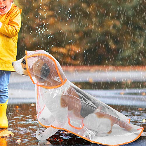 aqxreight Haustier Regenmantel mit Kapuze -Regenmantel für Hunde und Katzen mit Transparenter Orangenkante (XL) von aqxreight