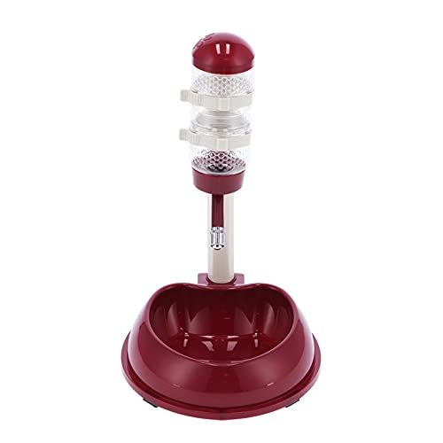 aqxreight Haustier -Trinkbrunnen und Lebensmittelspender für Katzen und Hunde mit Höhe und Einfacher Installation (Bräunlich rot) von aqxreight
