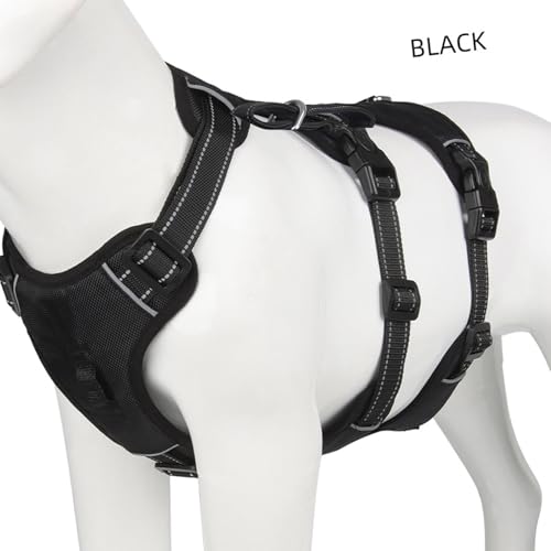 aqxreight Hundegurt ohne Pull Hundegurt Sehr Reflektierend in der Nacht Haustier Brustgurt Leichte Kontrolle Medium Large 1680d Oxford Ma Hundesgurt No Pullno Pull Hundekabelbaum für (L) von aqxreight