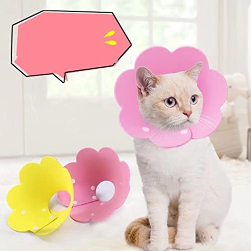aqxreight Katzenwiederherstellungskragen mit Snap - -Verschluss Verhindert, DASS die Süße Sonnenblumenform Gefühlte Katze Elizabethan Kragen Set von 3 (L) von aqxreight