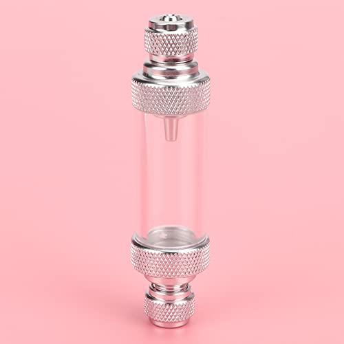 aqxreight Metall -CO2 -Pflanze Nicht Blasenzähler Accessoire für Fischaquarium Werkzeug Silber Dual Head Blasenschalter (W00-02B Doppelkopf) von aqxreight