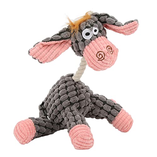 aqxreight Pet Quietsches Spielzeug für Spiel und Pflege-Interaktives Plüschhundspielzeug für Größengpt-4-Mini 重新发送 (Grey) von aqxreight
