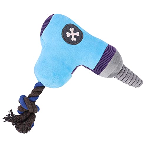 aqxreight Soft Plüsch Pet Pet Electric Drill Form Klingen Zähne Kaut Bauen Interaktive Trainingsspielzeug für Hunde (Blue) von aqxreight