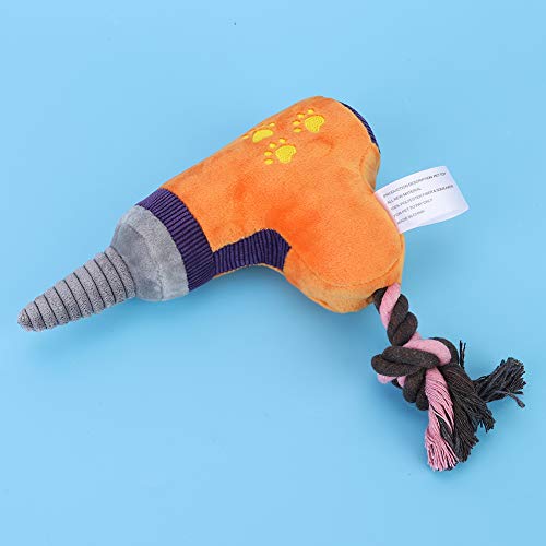 aqxreight Soft Plüsch Pet Pet Electric Drill Form Klingen Zähne Kaut Bauen Interaktive Trainingsspielzeug für Hunde (ORANGE) von aqxreight