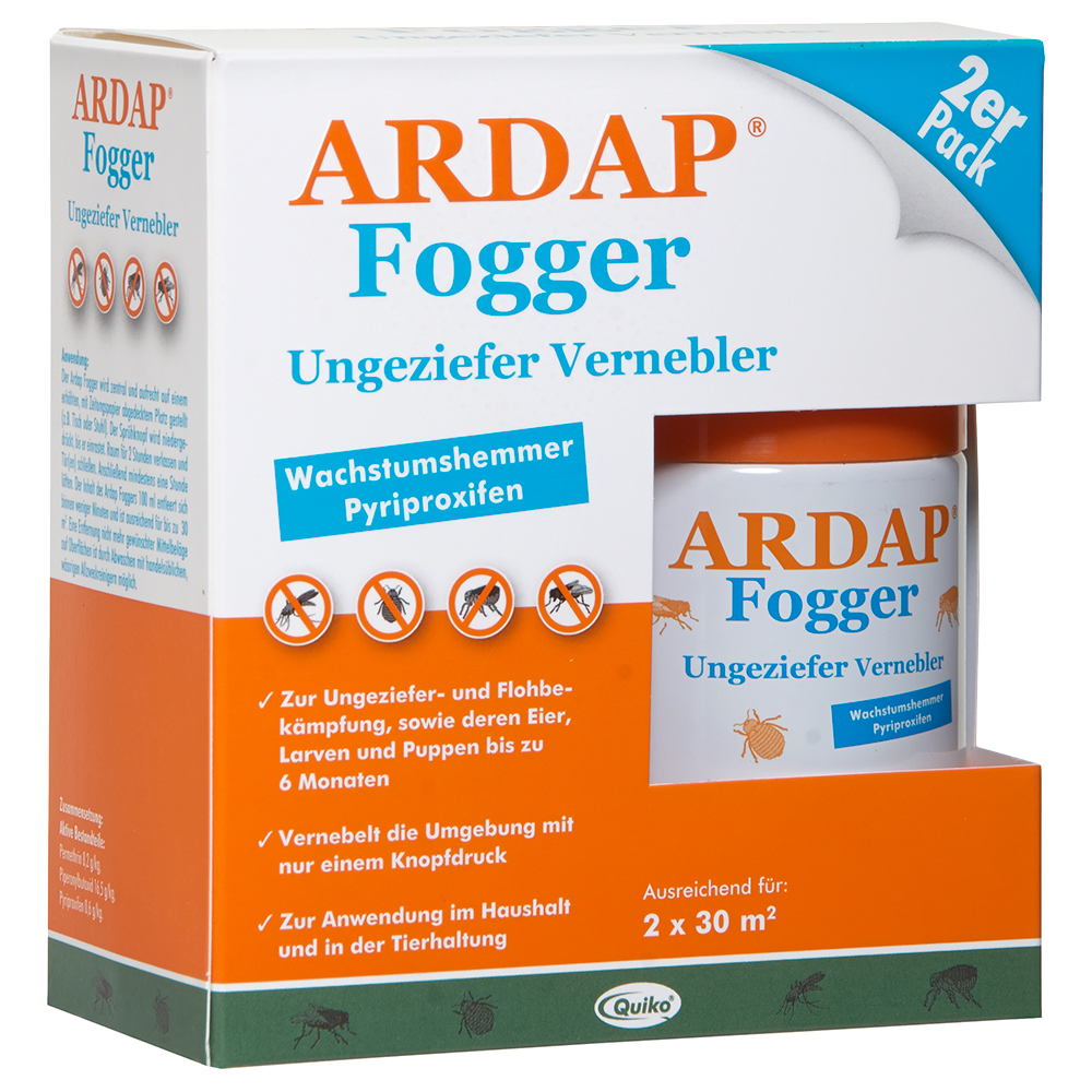 Ardap Care ARDAP Fogger Ungeziefer Vernebler 2 x 30 m² - 2 x 100 ml von ardap