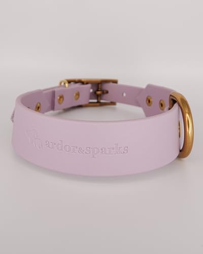 Biothane® Hundehalsband Flieder violett lila unifarben (M 30-34,5cm) von ardor & sparks