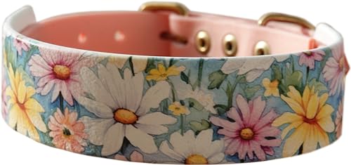 Biothane® Hundehalsband mit Blumenmuster (XS 25-29,5cm) von ardor & sparks