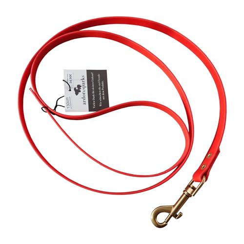 BioThane-Leine 130cm mit Handschlaufe rot von ardor & sparks