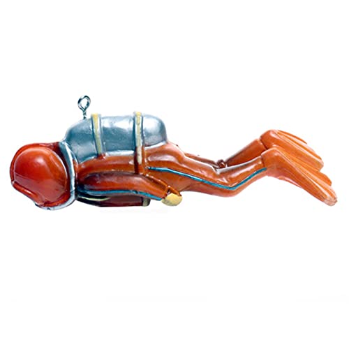 areclern Aquarium Ornament Schwimmender Taucher Aquarium Ornament Kreative Form Aquarium Zubehör Orange von areclern