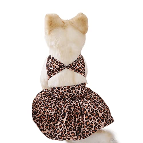 areclern Haustier-Badeanzug, Sommer-Haustier-Hunde-Bikini-Badekleid, helle Farbe, Heimtierbedarf Leopard M von areclern