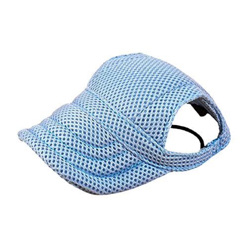 areclern Haustier-Baseballmütze, verstellbare Sommer-Hundemütze mit Ohrlöchern, Outdoor-Reisen Blau M von areclern