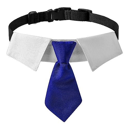 areclern Haustier-Halskreis-Anzug für Hunde und Katzen, formelle gestreifte Krawatte mit D-Ring. Heimtierbedarf Blau S von areclern