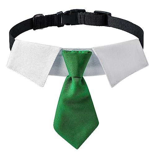 areclern Haustier-Halskreis-Anzug für Hunde und Katzen, formelle gestreifte Krawatte mit D-Ring. Heimtierbedarf Grün S von areclern