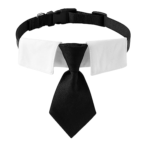 areclern Haustier-Halskreis-Anzug für Hunde und Katzen, formelle gestreifte Krawatte mit D-Ring. Heimtierbedarf Schwarz L von areclern