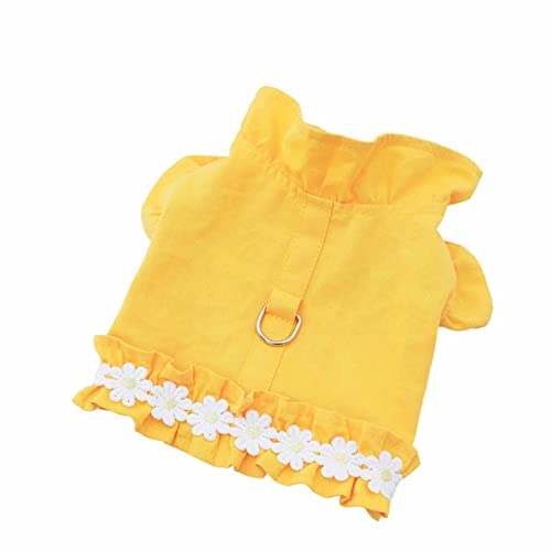 areclern Haustier-T-Shirt für kleine und mittelgroße Hunde, Welpen, Bekleidung, T-Shirt, Rüschenkragen, Haustierzubehör, Gelb S areclern Haustier-T-Shirt für kleine und mittelgroße Hunde, Welpen, Bekleidung, T-Shirt, Rüschenkragen, Haustierzubehör, Gelb S von areclern
