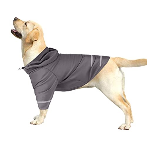 areclern Haustier-Weste, Sport-Hunde-T-Shirt mit Hut, schnell trocknend, Outdoor-Versorgung Dunkelgrau 3XL von areclern