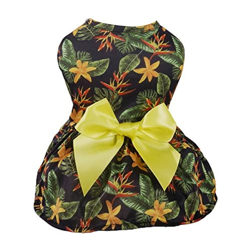 areclern Hundekleid, Prinzessinnen-Stil, Haustierrock, große Schleife, Sommer-Accessoire Grün L von areclern