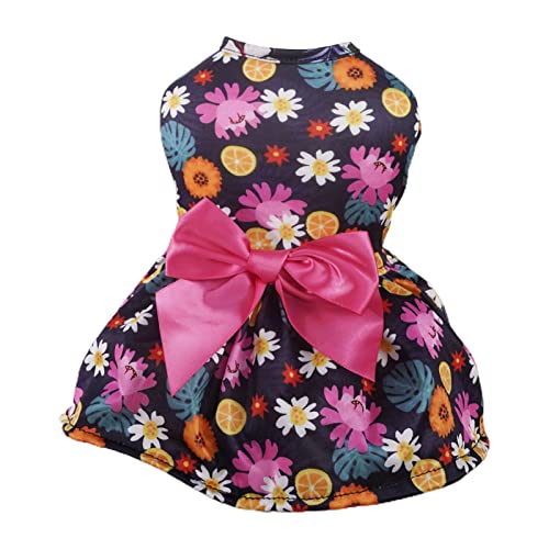areclern Hundekleid, Prinzessinnen-Stil, Haustierrock, große Schleife, Sommer-Accessoire Rosa M von areclern