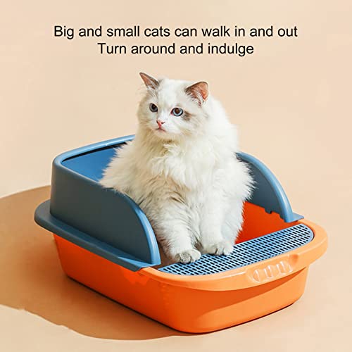 areclern Katzentoilette Längliche Form Katzentoilette Erhöhen Sie Katzensachen Orange von areclern
