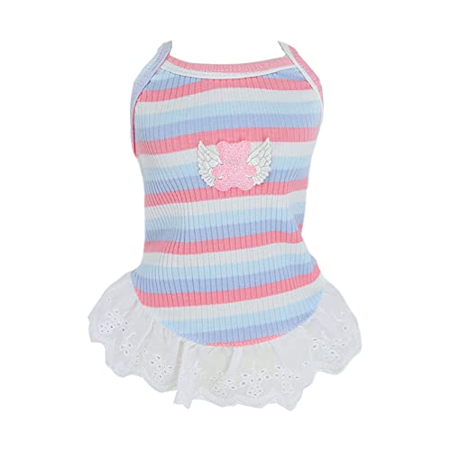 areclern Sommer-Hundekleid-Farbstreifen-Haustier-Hundesommer-Rock-Kleidung entzückende tägliche Abnutzung Blau S areclern Sommer-Hundekleid-Farbstreifen-Haustier-Hundesommer-Rock-Kleidung entzückende tägliche Abnutzung Blau S von areclern