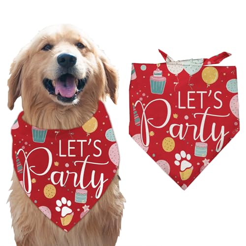 arricraft 1 Stück Haustier-Hundehalstuch, Bunte Ballonbänder Geburtstagsfeier Welpen Schal Halstuch Baumwolle Dekorative Haustier Bandana Haustierzubehör Für Hunde Liebhaber 78x55cm arricraft 1 Stück Haustier-Hundehalstuch, Bunte Ballonbänder Geburtstagsfeier Welpen Schal Halstuch Baumwolle Dekorative Haustier Bandana Haustierzubehör Für Hunde Liebhaber 78x55cm von arricraft