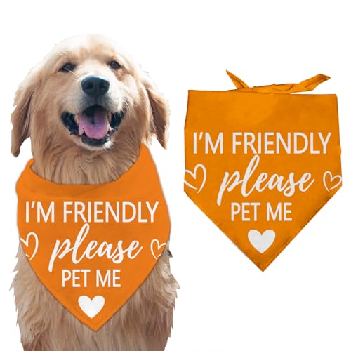 arricraft 1 Stück Haustier-Hundehalstuch, Orange Bitte Streichel Mich Wörter Herz Welpenschal Halstuch Baumwolle Dekorative Haustier-Bandana Haustier-Zubehör Für Hundeliebhaber 78x55cm arricraft 1 Stück Haustier-Hundehalstuch, Orange Bitte Streichel Mich Wörter Herz Welpenschal Halstuch Baumwolle Dekorative Haustier-Bandana Haustier-Zubehör Für Hundeliebhaber 78x55cm von arricraft