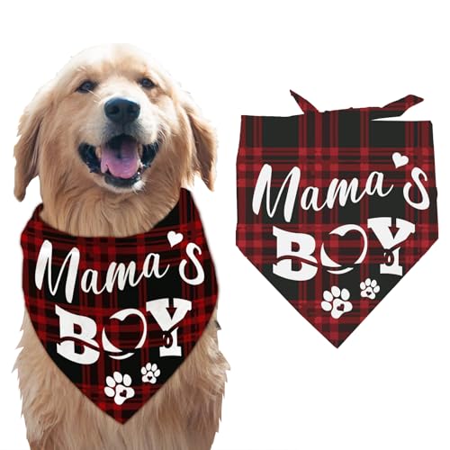 arricraft 1 Stück Haustier Hundehalstuch Rot Schwarz Gestreiftes Dreiecks Halstuch Für Haustiere Aus Baumwolle Mit Aufschrift „Mama's Boy“ Pfotenaufdruck Waschbar Lätzchen Bedrucktes Zubehör arricraft 1 Stück Haustier Hundehalstuch Rot Schwarz Gestreiftes Dreiecks Halstuch Für Haustiere Aus Baumwolle Mit Aufschrift „Mama's Boy“ Pfotenaufdruck Waschbar Lätzchen Bedrucktes Zubehör von arricraft