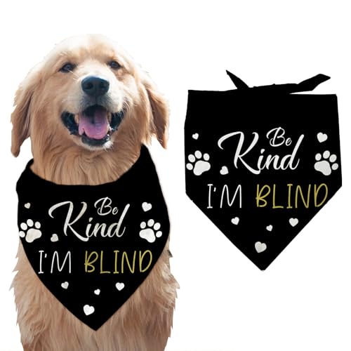 arricraft 1 Stück Haustier Hundehalstuch Schwarzes Dreieckiges Haustier Halstuch Aus Baumwolle Mit Dem Aufdruck „Be Kind I'm Blind“ Mit Den Worten „Pfoten“ Und Herz Waschbar Lätzchen Bedruckt arricraft 1 Stück Haustier Hundehalstuch Schwarzes Dreieckiges Haustier Halstuch Aus Baumwolle Mit Dem Aufdruck „Be Kind I'm Blind“ Mit Den Worten „Pfoten“ Und Herz Waschbar Lätzchen Bedruckt von arricraft