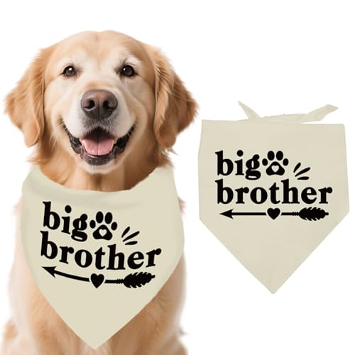 arricraft 1 verstellbares Dreieck Hundehalstuch Aus Ungebleichter Baumwolle Beige „Big Brother“ Thema: Zum „Big Brother“ Befördert Haustierschal Bandanas Für Hundeliebhaber Gender Reveal Foto arricraft 1 verstellbares Dreieck Hundehalstuch Aus Ungebleichter Baumwolle Beige „Big Brother“ Thema: Zum „Big Brother“ Befördert Haustierschal Bandanas Für Hundeliebhaber Gender Reveal Foto von arricraft