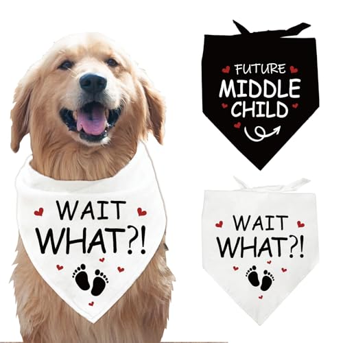 arricraft 2 Stück Haustier Hundehalstuch Dreieckiges Haustier Halstuch Mit Den Worten „Future Middle Child“ Und „Wait What“ Verstellbar Bequem Lätzchen Waschbar Baumwollschal Halstuch arricraft 2 Stück Haustier Hundehalstuch Dreieckiges Haustier Halstuch Mit Den Worten „Future Middle Child“ Und „Wait What“ Verstellbar Bequem Lätzchen Waschbar Baumwollschal Halstuch von arricraft
