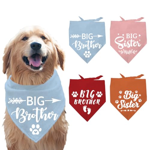arricraft 4 Stück Polyester Halstücher Für Haustiere Hundehalstuch Mit „Big Sister“ Motiv Waschbar Dreieckig Aus Stoff Für Haustiere Für Kleine Mittelgroße Katzen Kleidungszubehör Dekorativ von arricraft