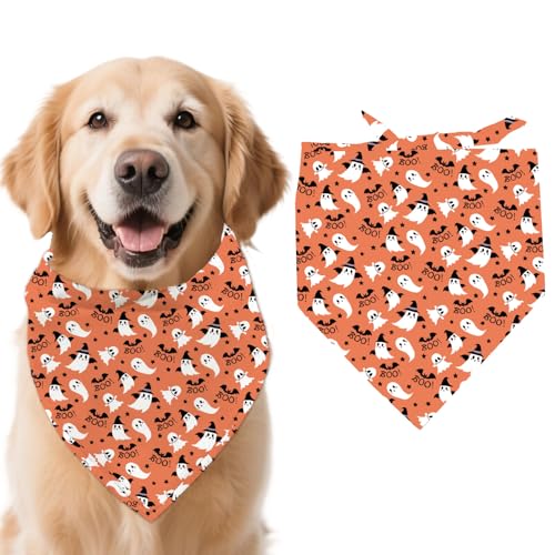 arricraft Hundehalstuch, Halloween-Motiv, Dreieck, verstellbar, bequem, waschbar, Baumwolle, für große Hunde, 78 x 39 cm, 1 Stück von arricraft