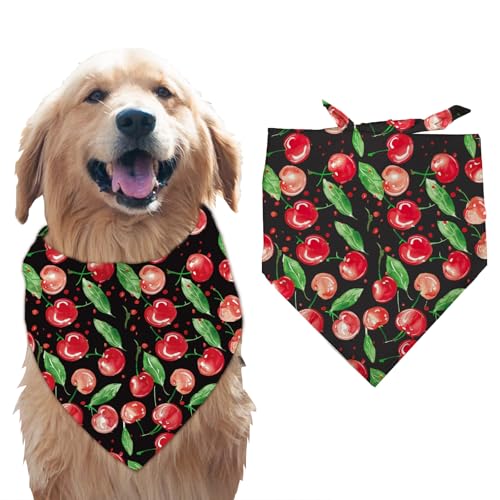 arricraft Hundehalstuch Mit Kirschen Aufdruck 1 Stück Haustier Schal Mit Obstmotiv Verstellbar Farbenfroh Halstuch Waschbar Dreieckiges Lätzchen Baumwolltaschentuch Zubehör Für Mittelgroße arricraft Hundehalstuch Mit Kirschen Aufdruck 1 Stück Haustier Schal Mit Obstmotiv Verstellbar Farbenfroh Halstuch Waschbar Dreieckiges Lätzchen Baumwolltaschentuch Zubehör Für Mittelgroße von arricraft