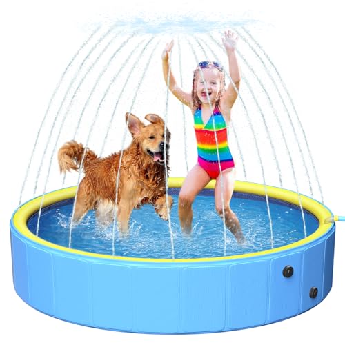 160 cm dicker Hunde-Planschbecken für Haustiere und Kinder, rutschfester Kinderpool, Hartplastik, 2-in-1 faltbarer Sprinkler-Pool, extra großer Kinderpool, tragbarer Swimmingpool für Sommer, Outdoor, 160 cm dicker Hunde-Planschbecken für Haustiere und Kinder, rutschfester Kinderpool, Hartplastik, 2-in-1 faltbarer Sprinkler-Pool, extra großer Kinderpool, tragbarer Swimmingpool für Sommer, Outdoor, von artcool