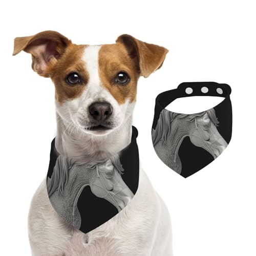 3D-Ansicht, Pferde-Hundehalstücher, waschbar, verstellbar, Dreieckstuch, Lätzchen für Hunde, süße Haustier-Lätzchen für mittelgroße und große Hunde, Welpen und Katzen, Größe M von asbwuo