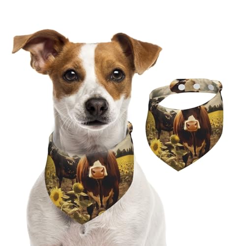 3D-Tier, braune Kuh, Hunde-Halstücher, waschbar, verstellbar, Dreieckstuch, Lätzchen, süße Haustier-Lätzchen für mittelgroße und große Hunde, Welpen und große Katzen 3D-Tier, braune Kuh, Hunde-Halstücher, waschbar, verstellbar, Dreieckstuch, Lätzchen, süße Haustier-Lätzchen für mittelgroße und große Hunde, Welpen und große Katzen von asbwuo