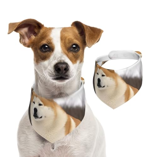 Akita-Hundehalstücher, waschbar, verstellbar, Dreieckstuch, Lätzchen für Hunde, süße Haustier-Lätzchen für mittelgroße und große Hunde, Welpen und Katzen, Größe M von asbwuo