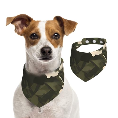 Army-Camouflage-Hundehalstücher, waschbar, verstellbar, Dreieckstuch für Hunde, süße Haustier-Lätzchen für mittelgroße und große Hunde, Welpen und große Katzen Army-Camouflage-Hundehalstücher, waschbar, verstellbar, Dreieckstuch für Hunde, süße Haustier-Lätzchen für mittelgroße und große Hunde, Welpen und große Katzen von asbwuo