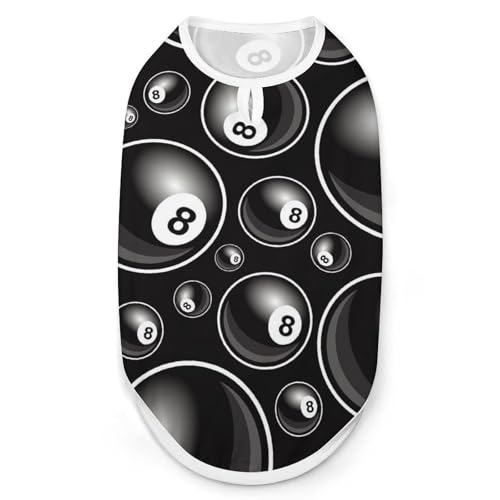 Billard-Snooker-8-Ball-Symbol, modische Haustierweste, leicht zu tragende Hundekleidung für kleine Hunde, tägliche Spaziergänge, 2XL von asbwuo