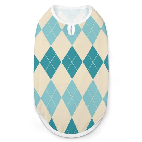 Blau-weißes Kleid mit Rautenkaro, modische Haustierweste, leicht zu tragende Hundekleidung für kleine Hunde, tägliche Spaziergänge, Größe L Blau-weißes Kleid mit Rautenkaro, modische Haustierweste, leicht zu tragende Hundekleidung für kleine Hunde, tägliche Spaziergänge, Größe L von asbwuo
