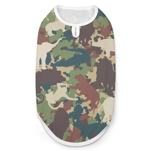 Camouflage Animal Fashion Haustierweste, leicht zu tragende Hundekleidung für kleine Hunde, tägliche Spaziergänge, 2XL von asbwuo