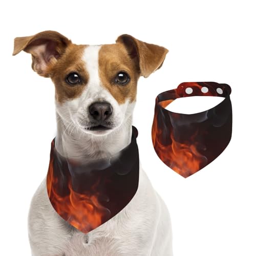 Feuerflammen-Hundehalstücher, waschbar, verstellbar, Dreieckstuch, Lätzchen, süße Haustier-Lätzchen für mittelgroße und große Hunde, Welpen und kleine Katzen von asbwuo