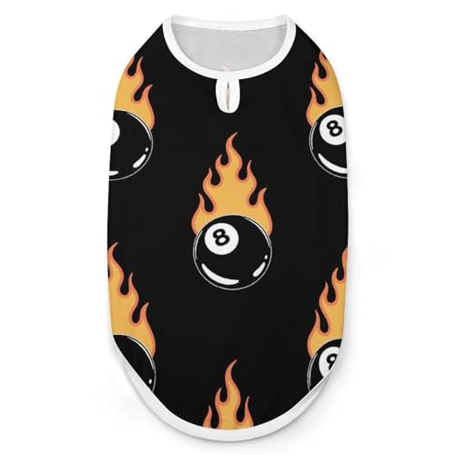 Flaming Billiard 8 Ball Modische Haustierweste, leicht zu tragende Hundekleidung für kleine Hunde, tägliche Spaziergänge, 2XL Flaming Billiard 8 Ball Modische Haustierweste, leicht zu tragende Hundekleidung für kleine Hunde, tägliche Spaziergänge, 2XL von asbwuo