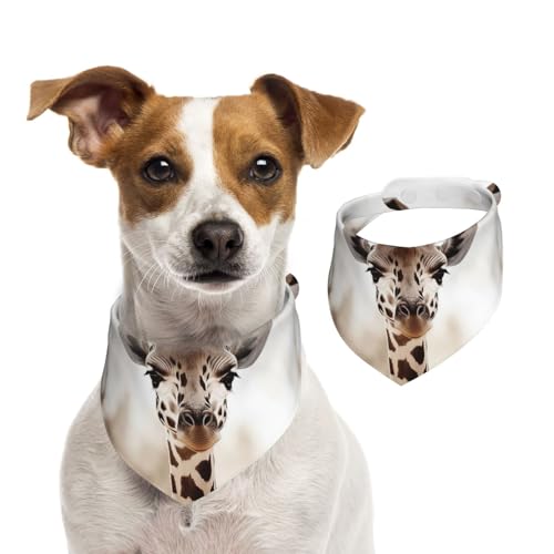 Giraffen-Hundehalstücher, waschbar, verstellbar, Dreieckstuch, Lätzchen, süße Haustier-Lätzchen für mittelgroße und große Hunde, Welpen und kleine Katzen von asbwuo
