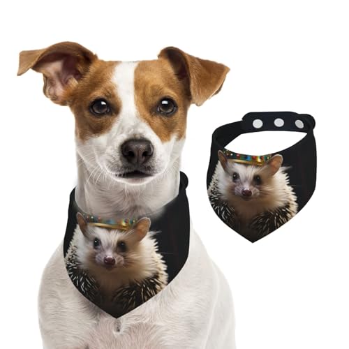 Krone mit Igel, Hunde-Halstücher, waschbar, verstellbar, Dreieckstuch, Lätzchen, süße Haustier-Lätzchen für mittelgroße und große Hunde, Welpen und kleine Katzen Krone mit Igel, Hunde-Halstücher, waschbar, verstellbar, Dreieckstuch, Lätzchen, süße Haustier-Lätzchen für mittelgroße und große Hunde, Welpen und kleine Katzen von asbwuo