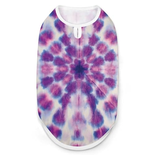 Lila Kreis Tie Dye Modische Haustierweste, leicht zu tragende Hundekleidung für kleine Hunde, tägliche Spaziergänge, Größe S von asbwuo