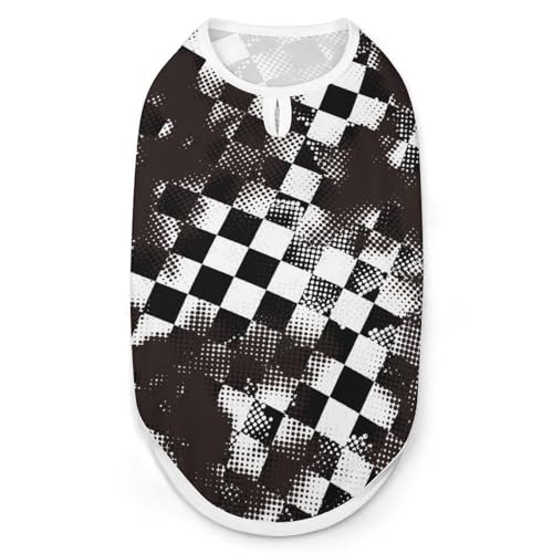 Modische Haustierweste im Grunge-Stil, schwarz kariert, leicht zu tragende Hundekleidung für kleine Hunde, tägliche Spaziergänge, Größe 2XL Modische Haustierweste im Grunge-Stil, schwarz kariert, leicht zu tragende Hundekleidung für kleine Hunde, tägliche Spaziergänge, Größe 2XL von asbwuo