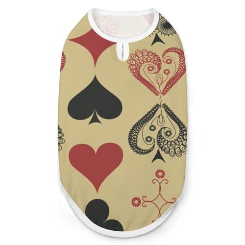 Modische Haustierweste im Vintage-Stil mit Spielkartenanzügen, leicht zu tragende Hundekleidung für kleine Hunde, tägliche Spaziergänge, Größe L Modische Haustierweste im Vintage-Stil mit Spielkartenanzügen, leicht zu tragende Hundekleidung für kleine Hunde, tägliche Spaziergänge, Größe L von asbwuo
