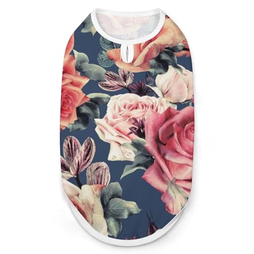 Modische Haustierweste mit Aquarell-Blumenmuster, leicht zu tragende Hundekleidung für kleine Hunde, tägliche Spaziergänge, Größe M von asbwuo